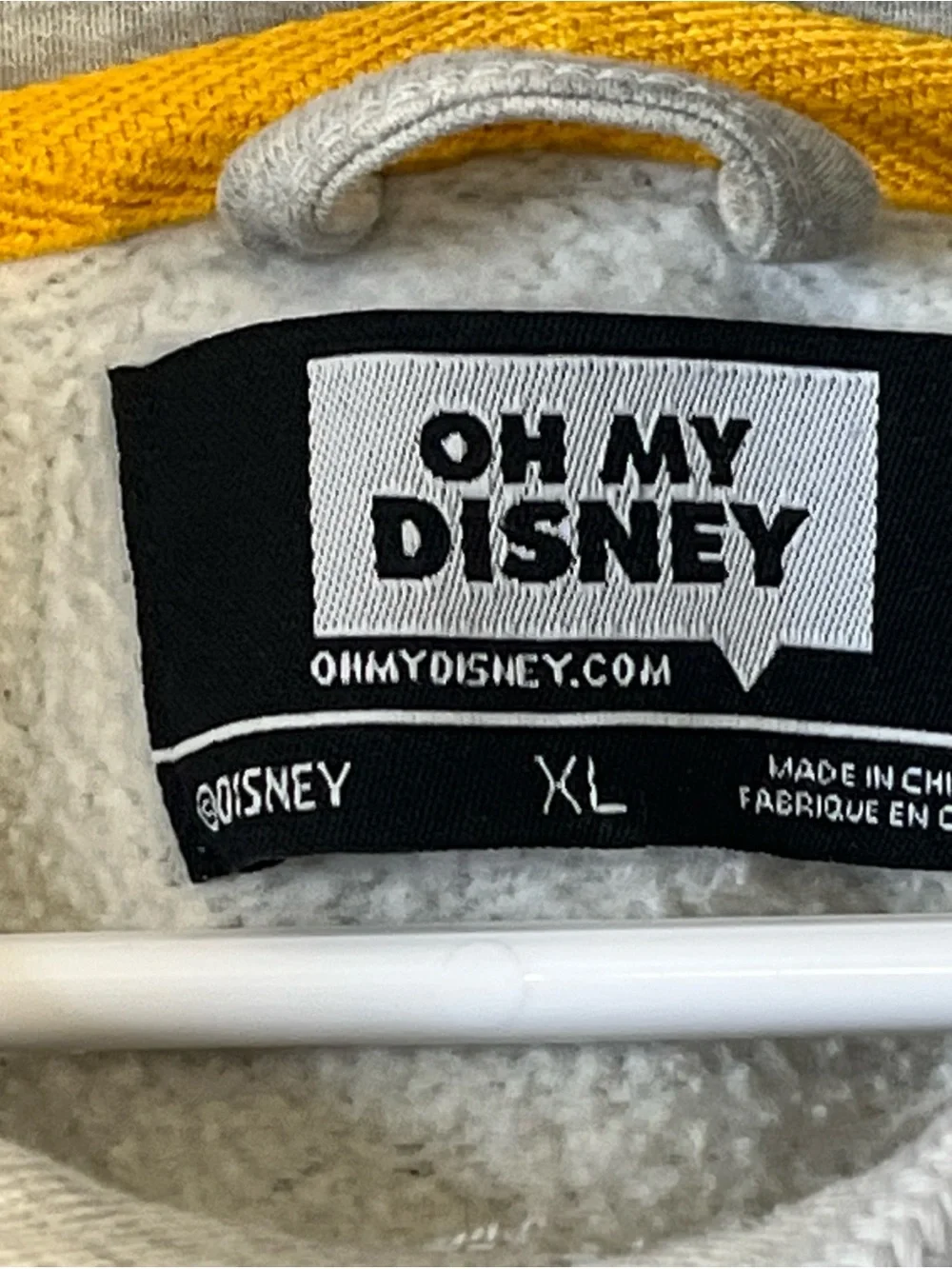 Oh My Disney Aladdin Adu Elephant Patch Textured Sweatshirt Hoodie XL Gray